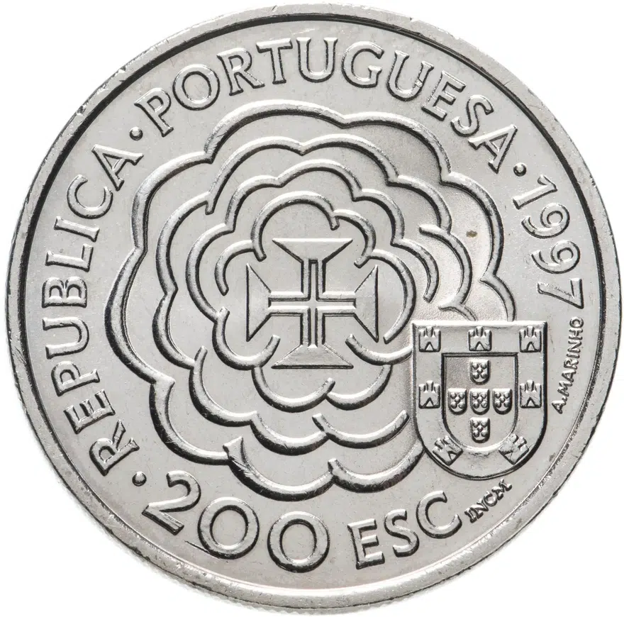 Португалия 200 эскудо (escudos) 1997  390 лет со дня смерти Бенто ди Гойш, аверс