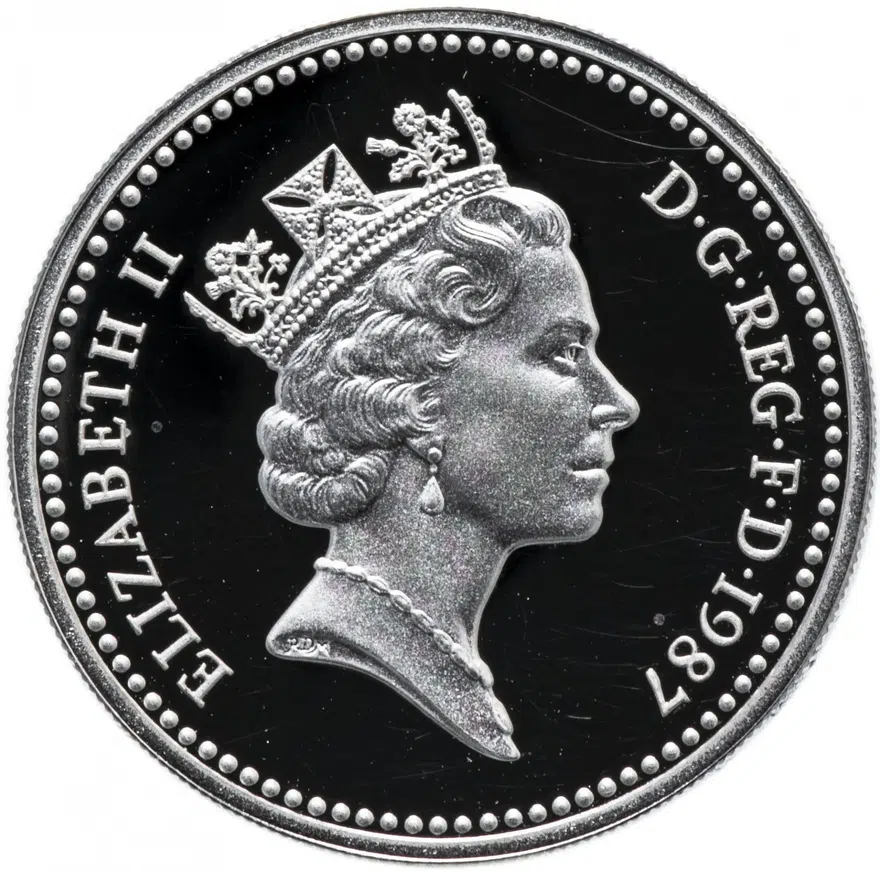 Великобритания 1 фунт (pound) 1987, реверс
