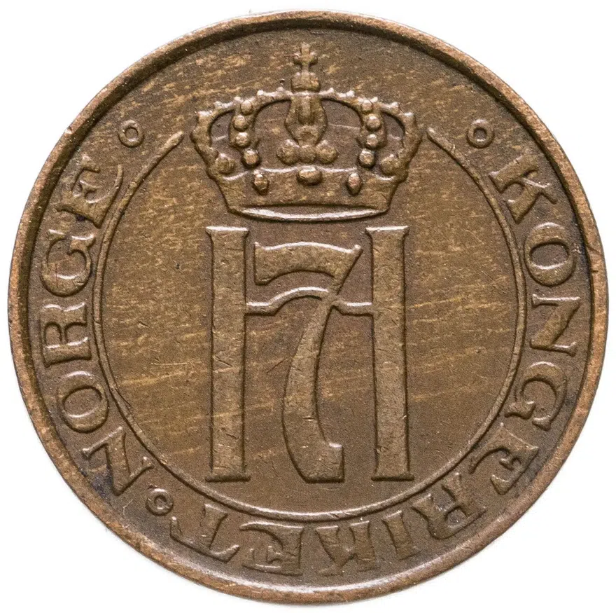 Норвегия 1 эре (ore) 1930, реверс
