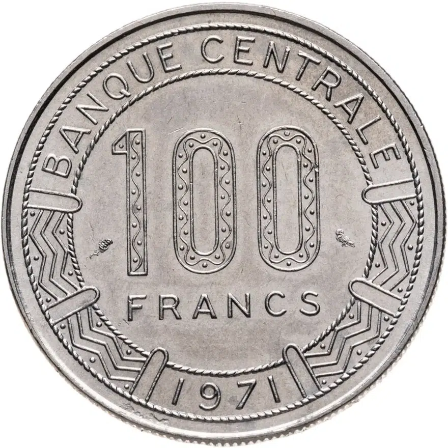 Республика Конго 100 франков (francs) 1971, реверс