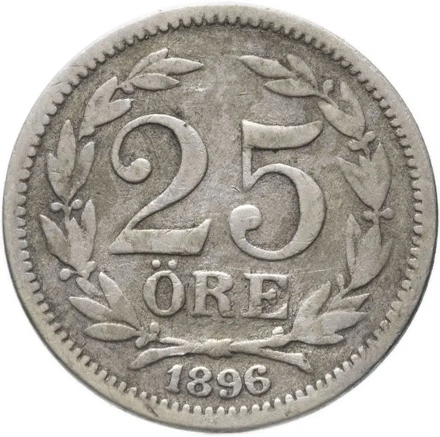 Швеция 25 эре (ore) 1896