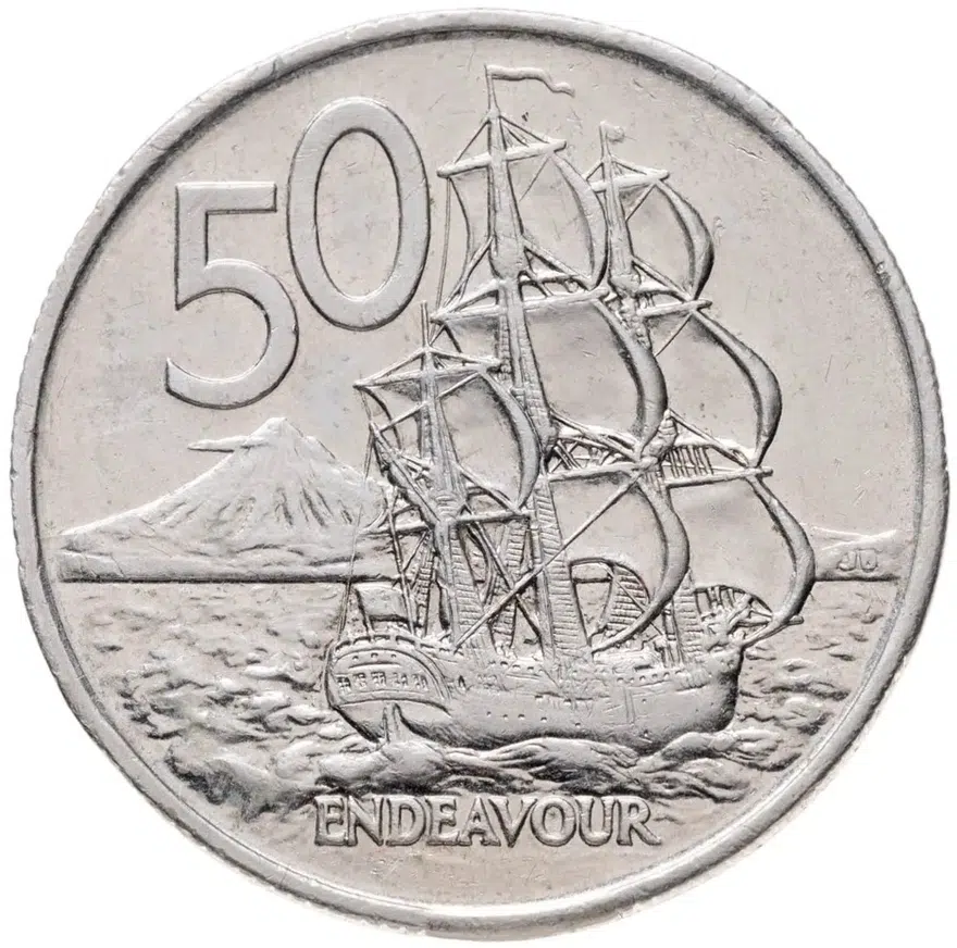 Новая Зеландия 50 центов (cents) 1976, реверс