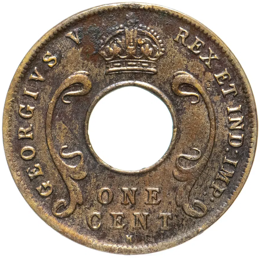 Британская Восточная Африка 1 цент (cent) 1924 "H", реверс