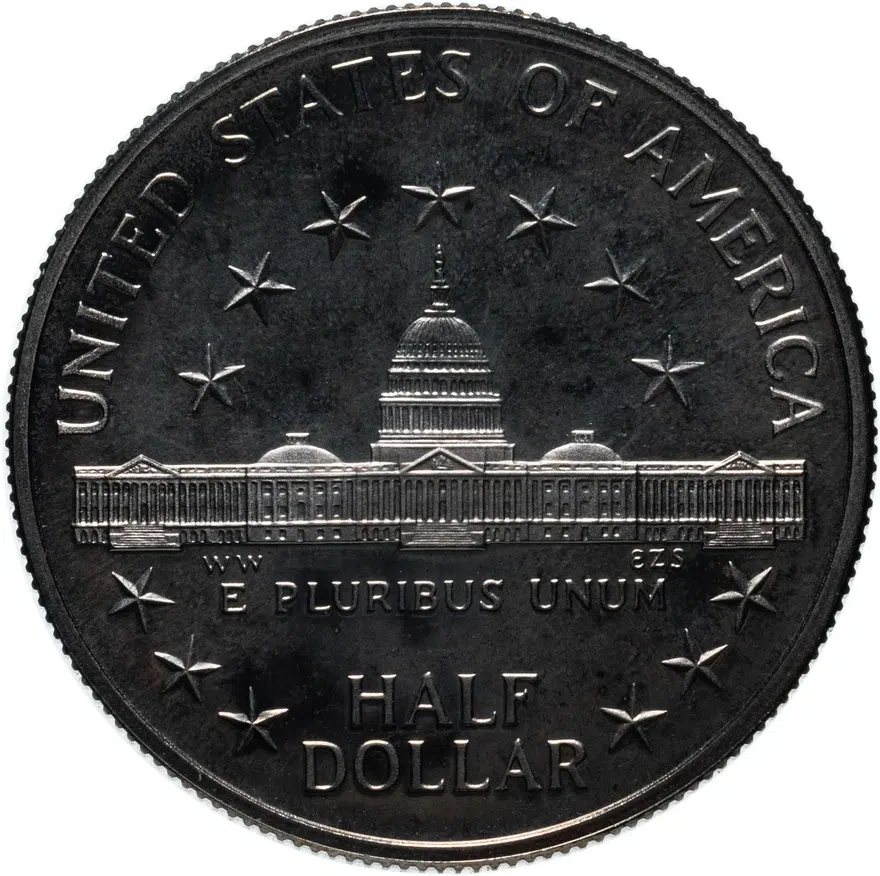 США 50 центов (1/2 доллара, half dollar) 1989 S Congress (200 лет Конгрессу США) знак монетного двора "S" - Сан-Франциско, реверс