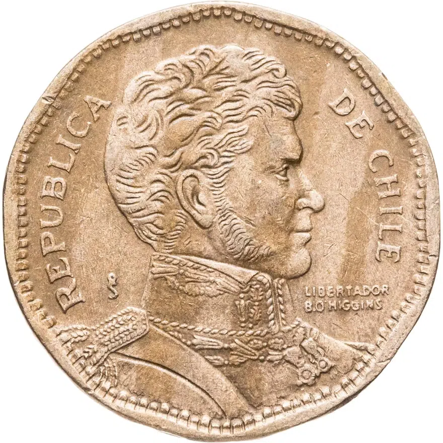 Чили 50 песо (pesos) 1997, реверс