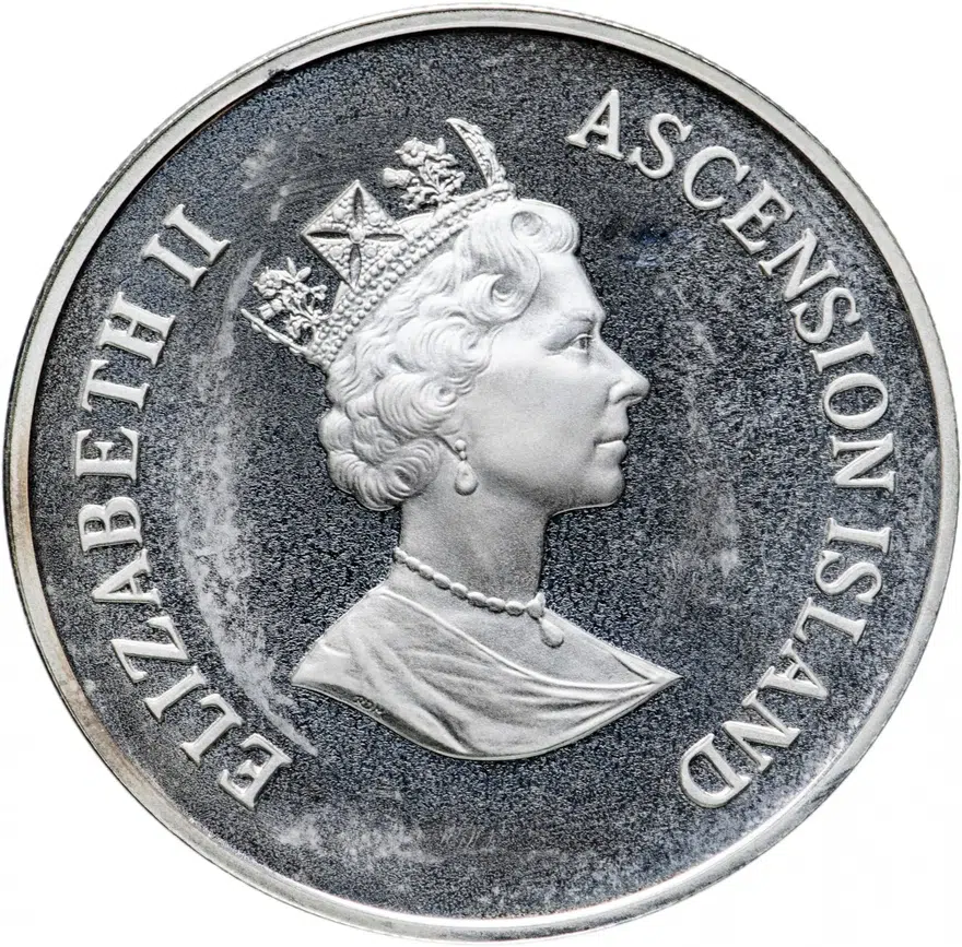 Остров Вознесения 50 пенсов (pence) 1995  95 лет со дня рождения королевы-матери, реверс