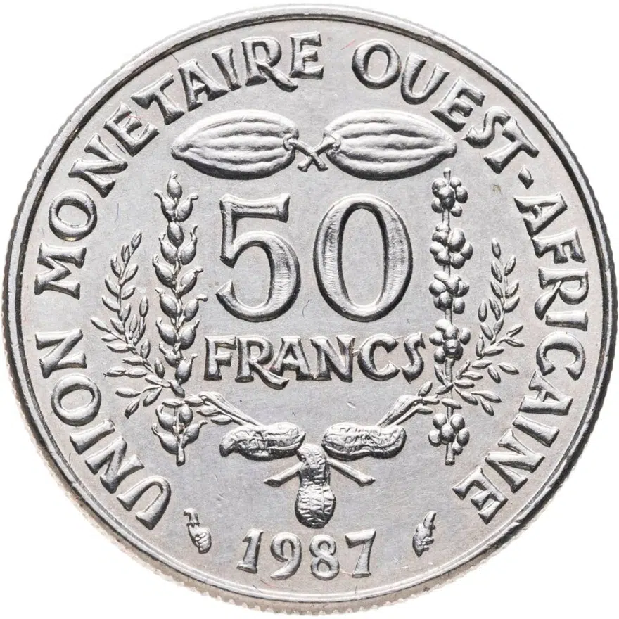 Западная Африка (BCEAO) 50 франков (francs) 1987, реверс
