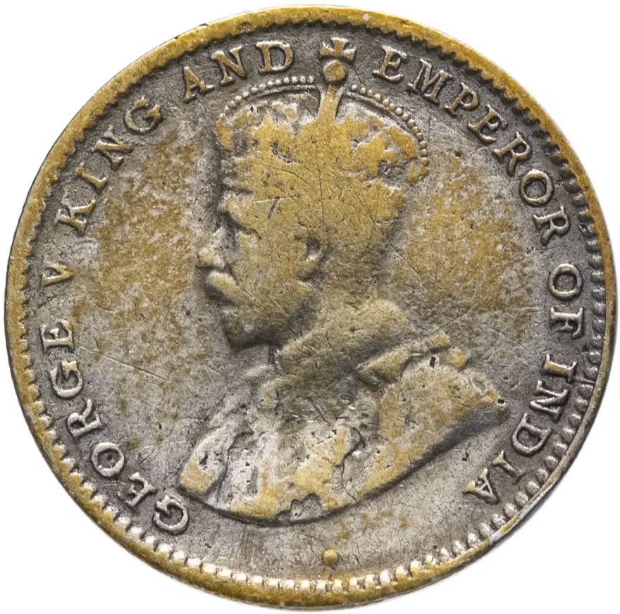 Цейлон 10 центов (cents) 1914, реверс