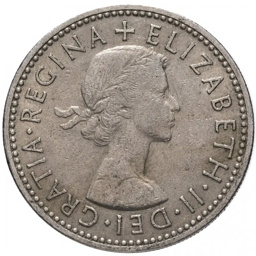 Великобритания 1 шиллинг (shilling) 1960 "Английский герб", реверс