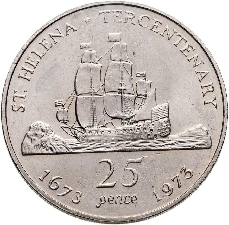 Остров Святой Елены 25 пенсов (pence) 1973   "300 лет открытию Святой Елены"