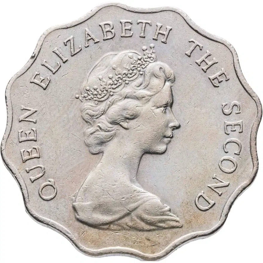 Гонконг 2 доллара (dollars) 1975, реверс