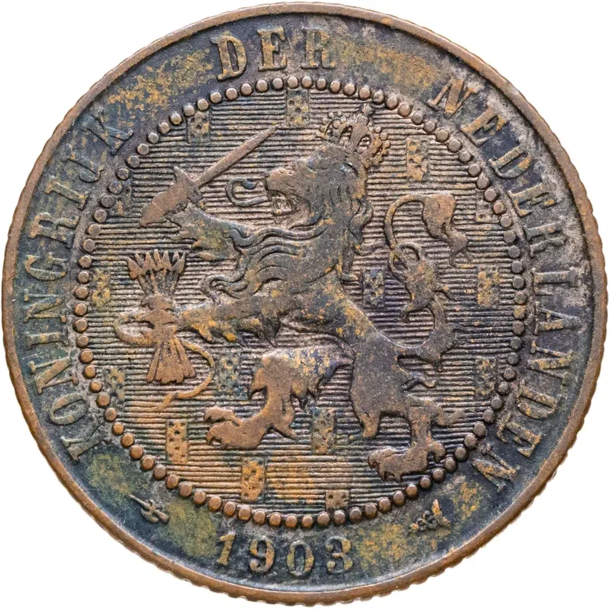 Нидерланды 2 1/2 цента (cent) 1903, реверс