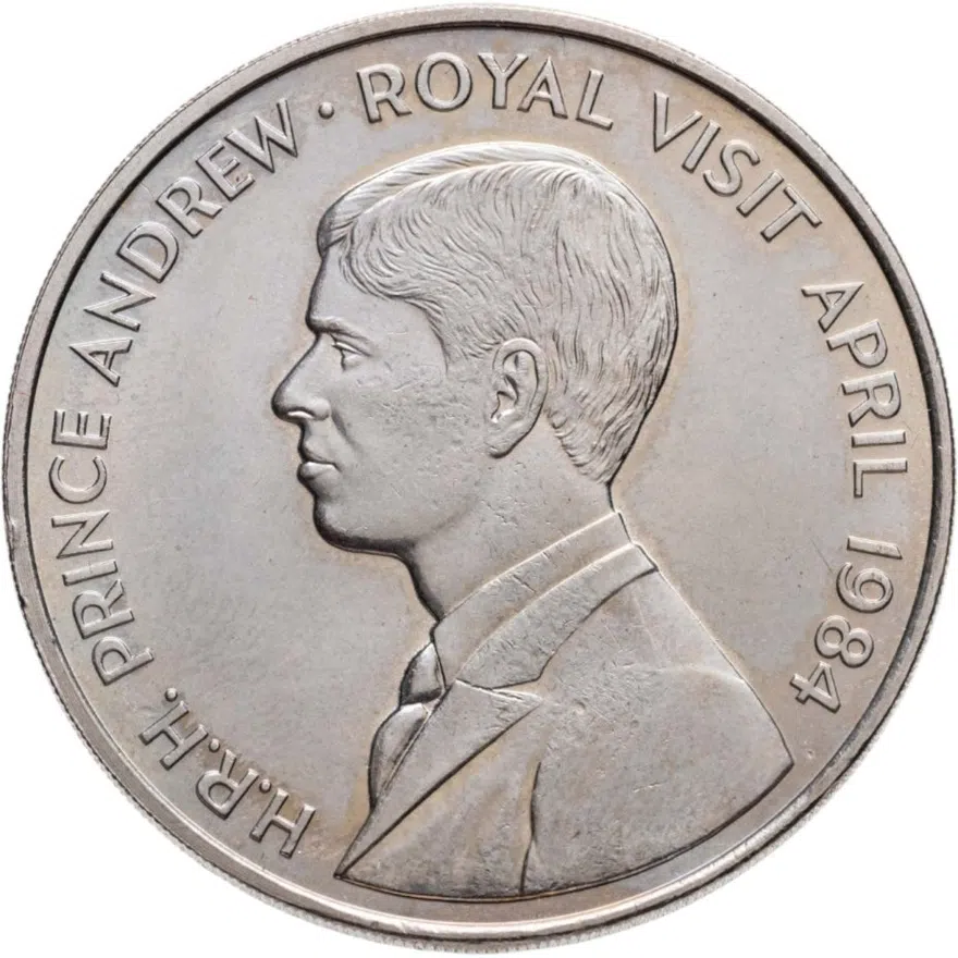 Остров Святой Елены 50 пенсов (pence) 1984 королевский визит принца Эндрю