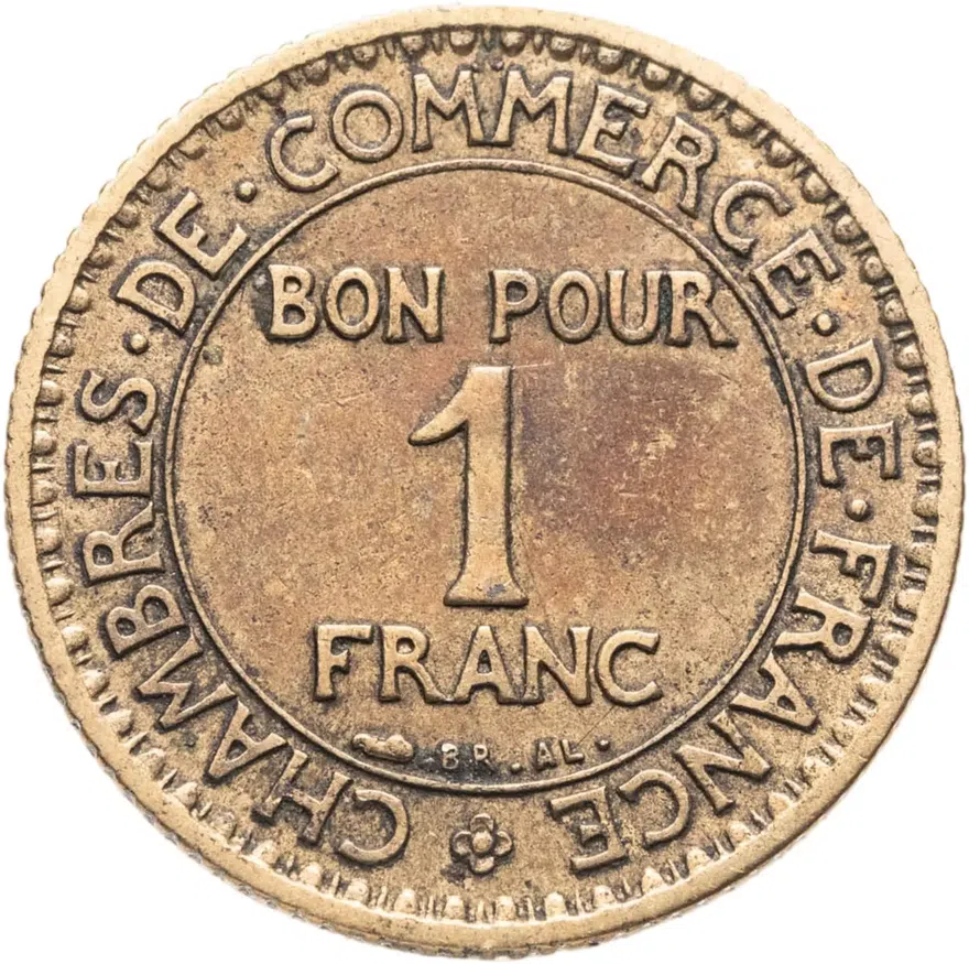 Франция 1 франк (franc) 1923, реверс