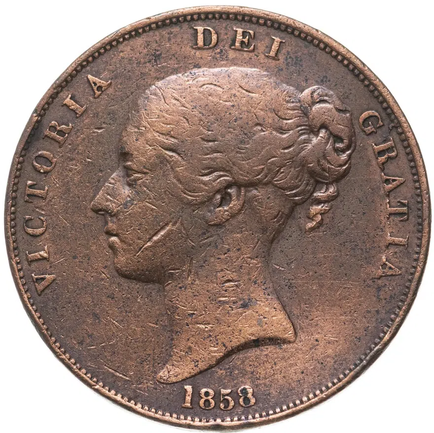 Великобритания 1 пенни (penny) 1858