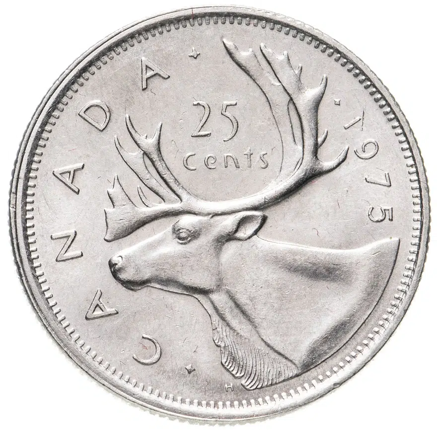 Канада 25 центов (квотер, cents) 1975