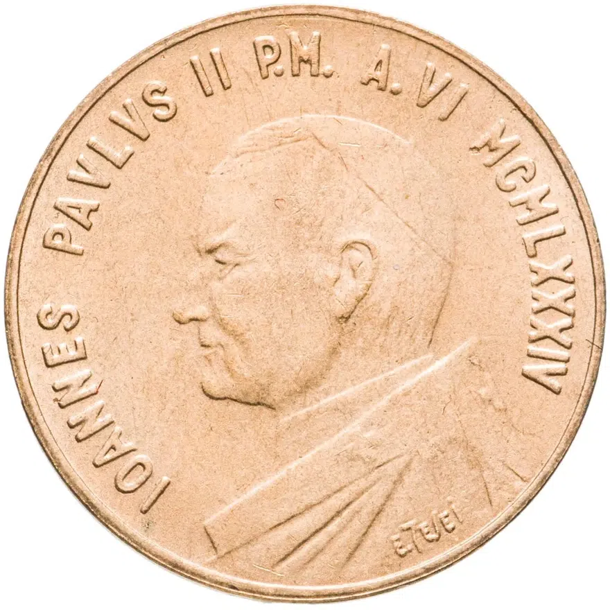 Ватикан 20 лир 1984, реверс