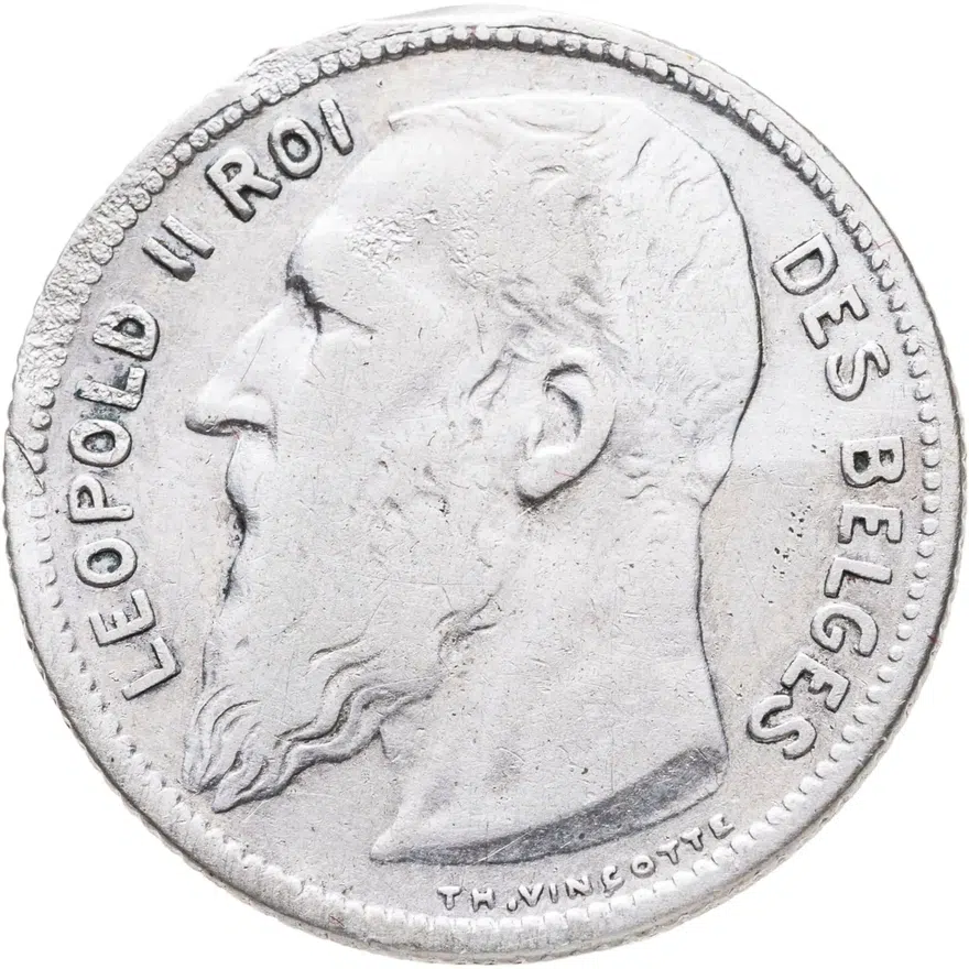 Бельгия 1 франк (franc) 1904  Надпись на французском - 'DES BELGES'