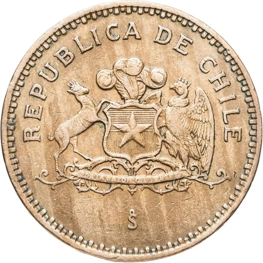 Чили 100 песо (pesos) 1995, реверс