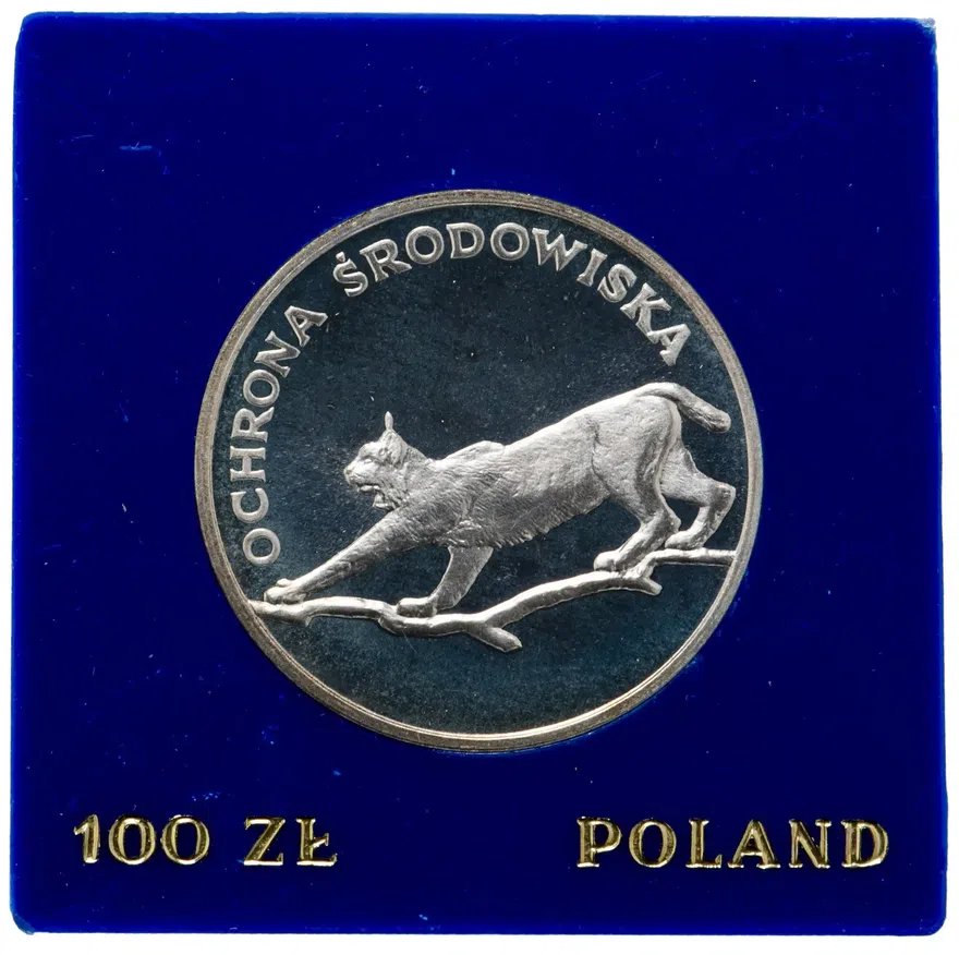 Польша 100 злотых (zlotych) 1979 "Охрана окружающей среды - Рысь", реверс