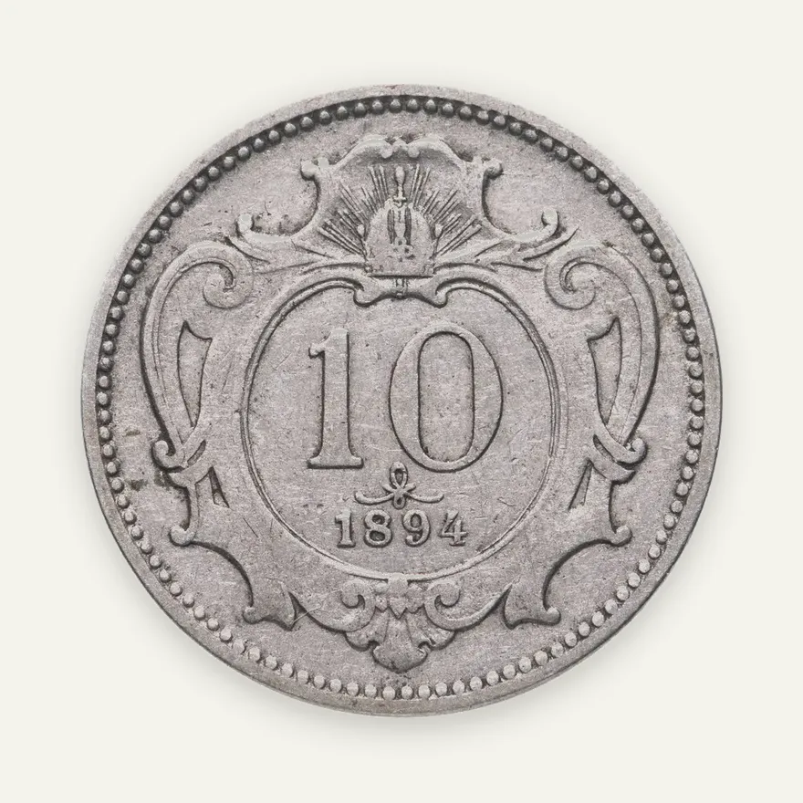 Австрия 10 геллеров (heller) 1894, реверс