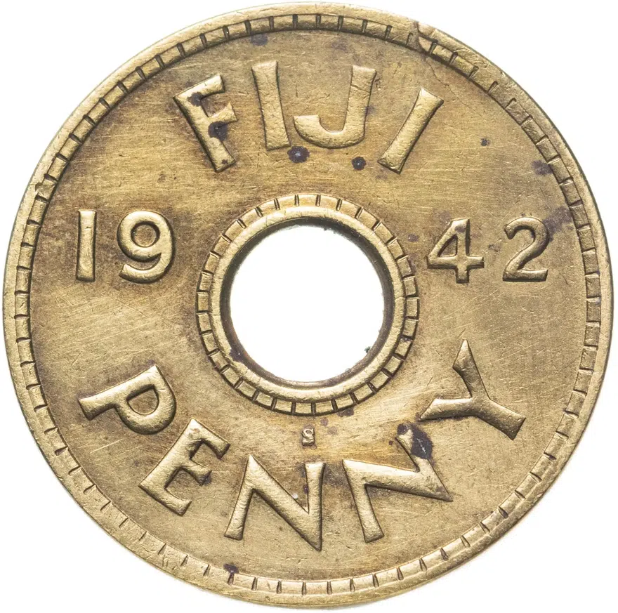 Фиджи 1 пенни (penny) 1942, аверс