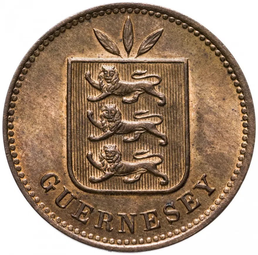 Гернси 4 дубля (doubles) 1902, реверс