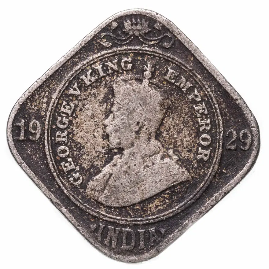 Британская Индия 2 анны (annas) 1929, реверс