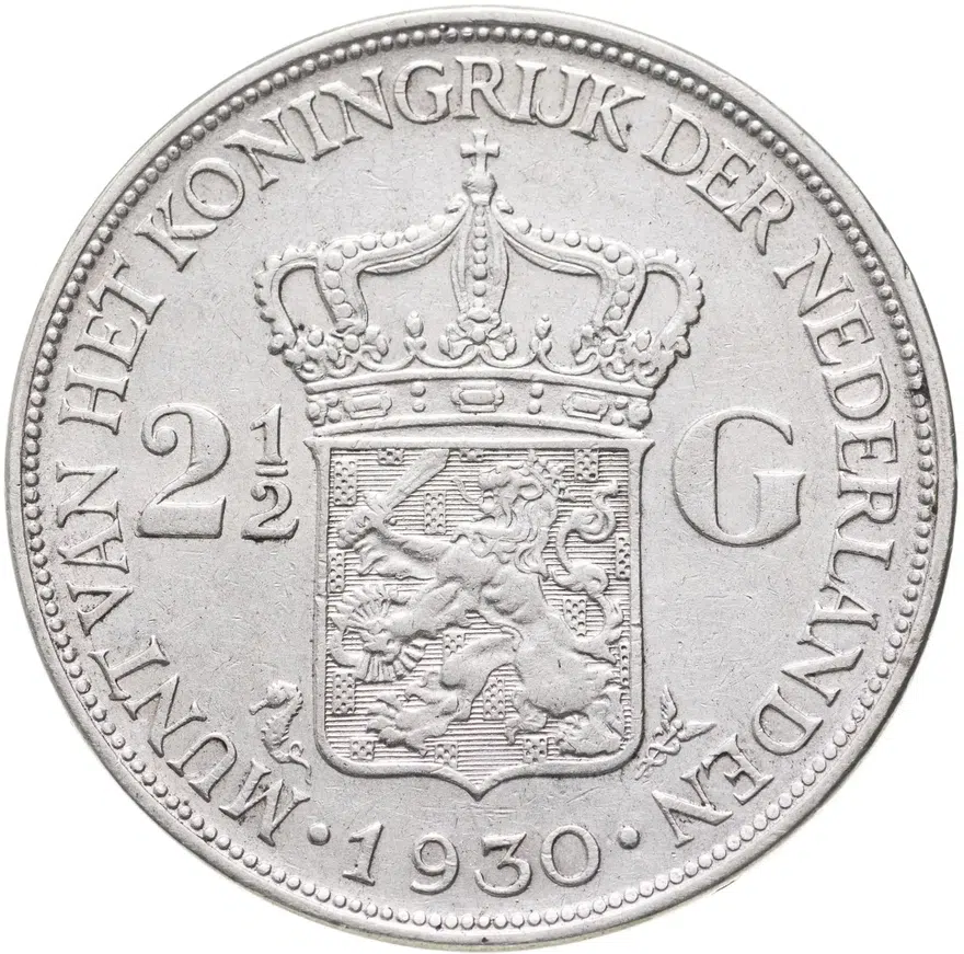 Нидерланды 2 1/2 гульдена (gulden) 1930, реверс