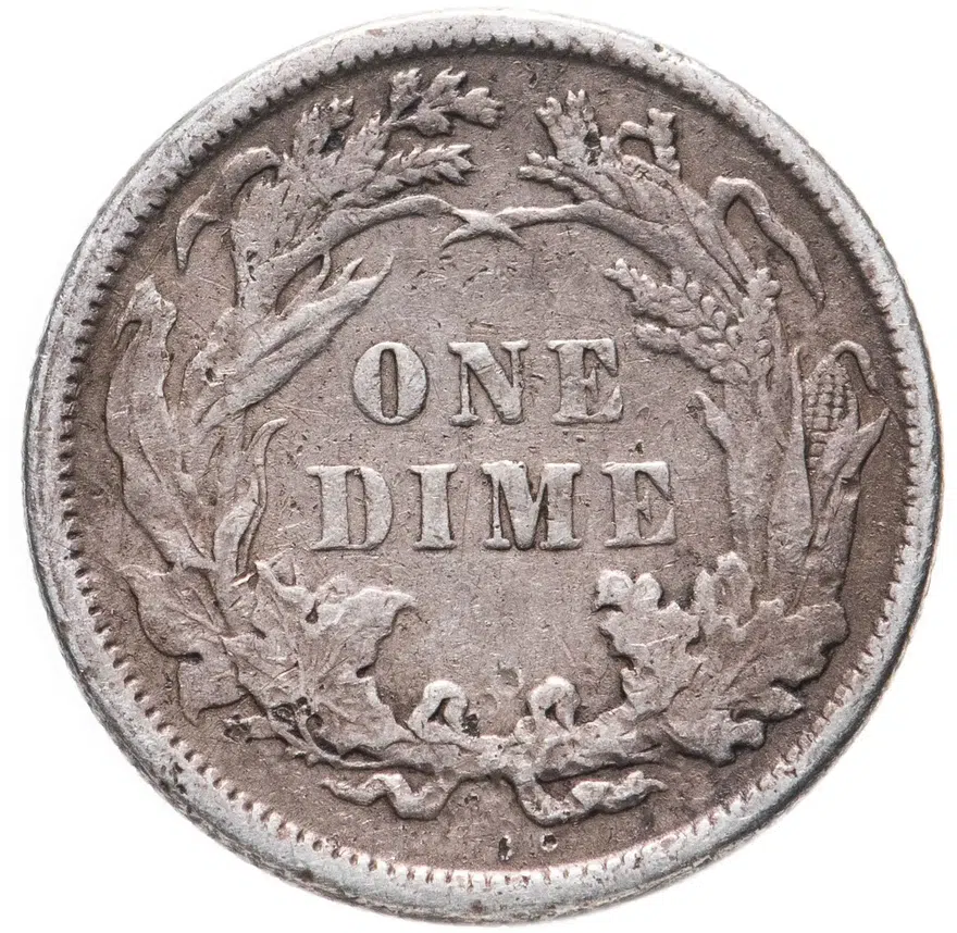 США 10 центов (дайм, one dime) 1883 Seated Liberty Dime, реверс