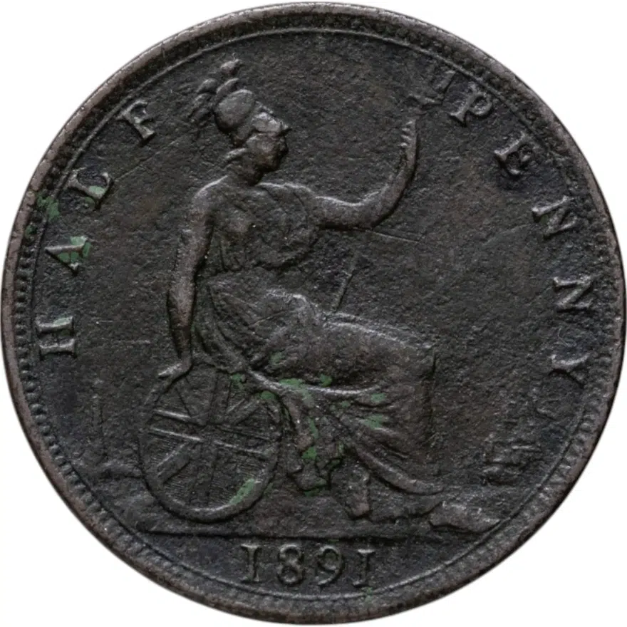 Великобритания 1/2 пенни (penny) 1891