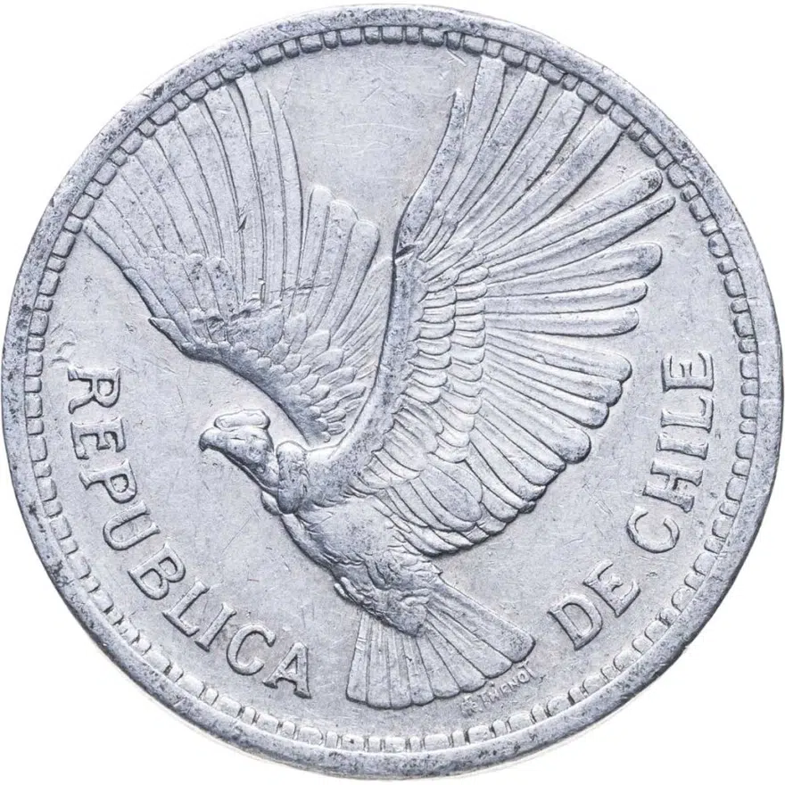 Чили 10 песо (pesos) 1957, реверс