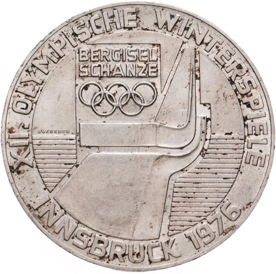 Австрия 100 шиллингов (shillings) 1976 Орёл XII зимние Олимпийские Игры, Инсбрук 1976 знак монетного двора: "Орёл" - Халль-ин-Тироль