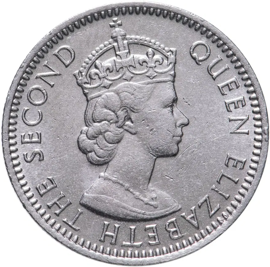 Малайя и Британское Борнео 10 центов (cents) 1957 KN знак монетного двора "KN" - Кингз Нортон, Бирмингем, реверс