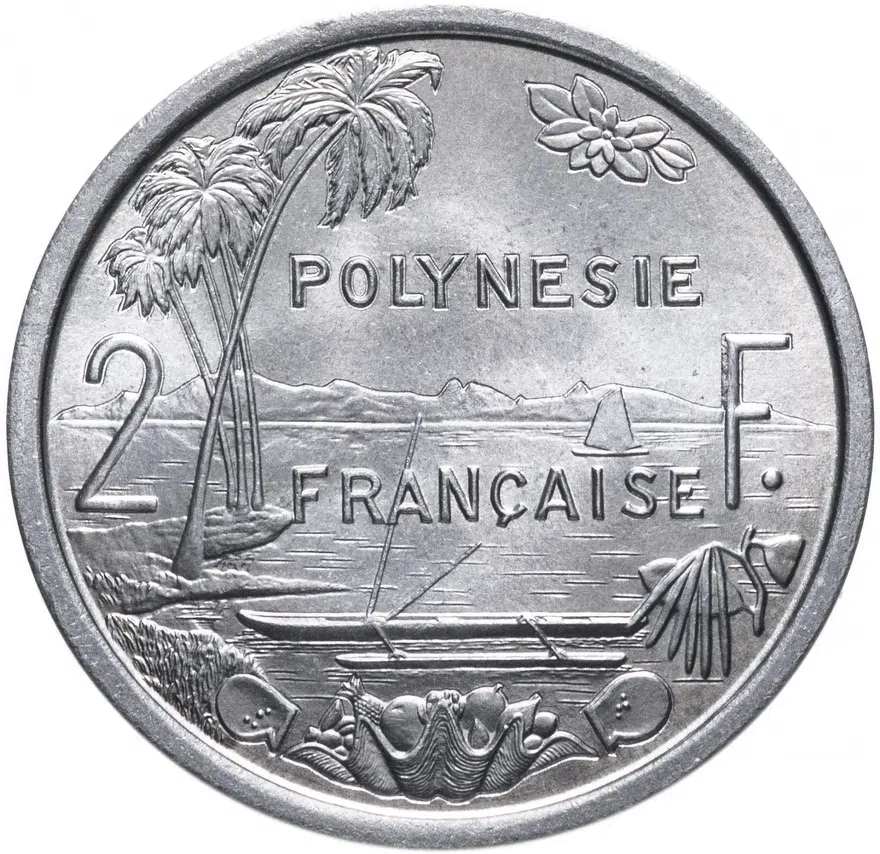 Французская Полинезия 2 франка (francs) 1979, реверс