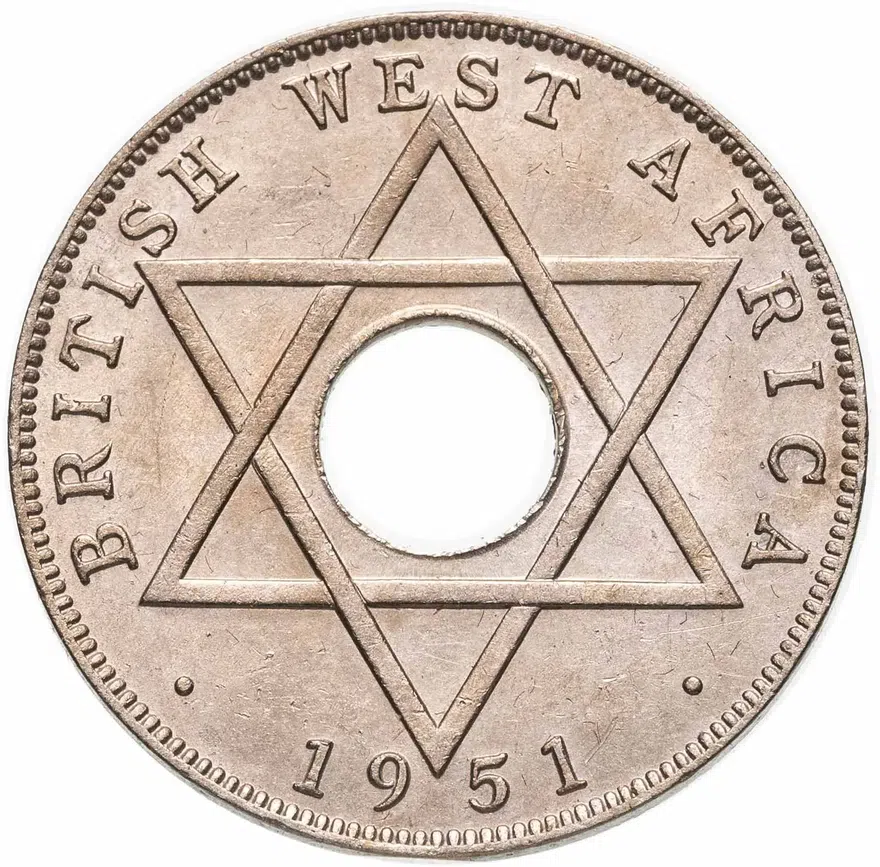Британская Западная Африка 1/2 пенни (penny) 1951, аверс