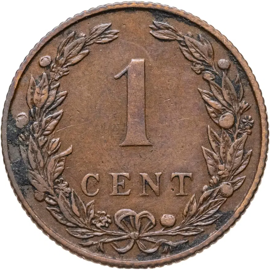Нидерланды 1 цент (cent) 1905, аверс