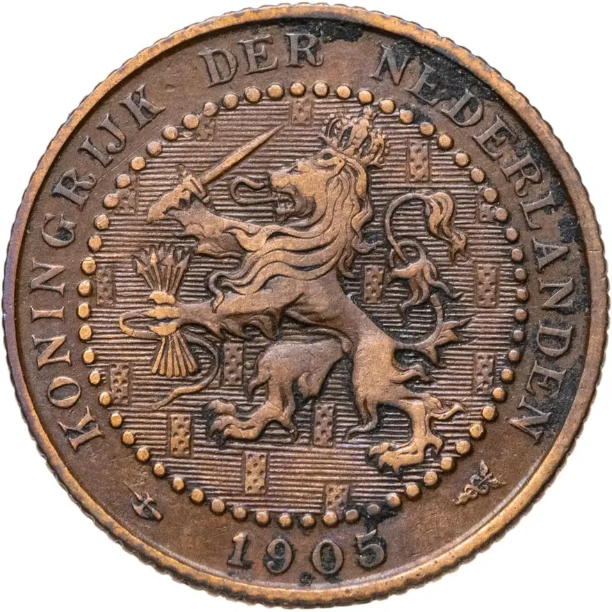 Нидерланды 1 цент (cent) 1905, реверс
