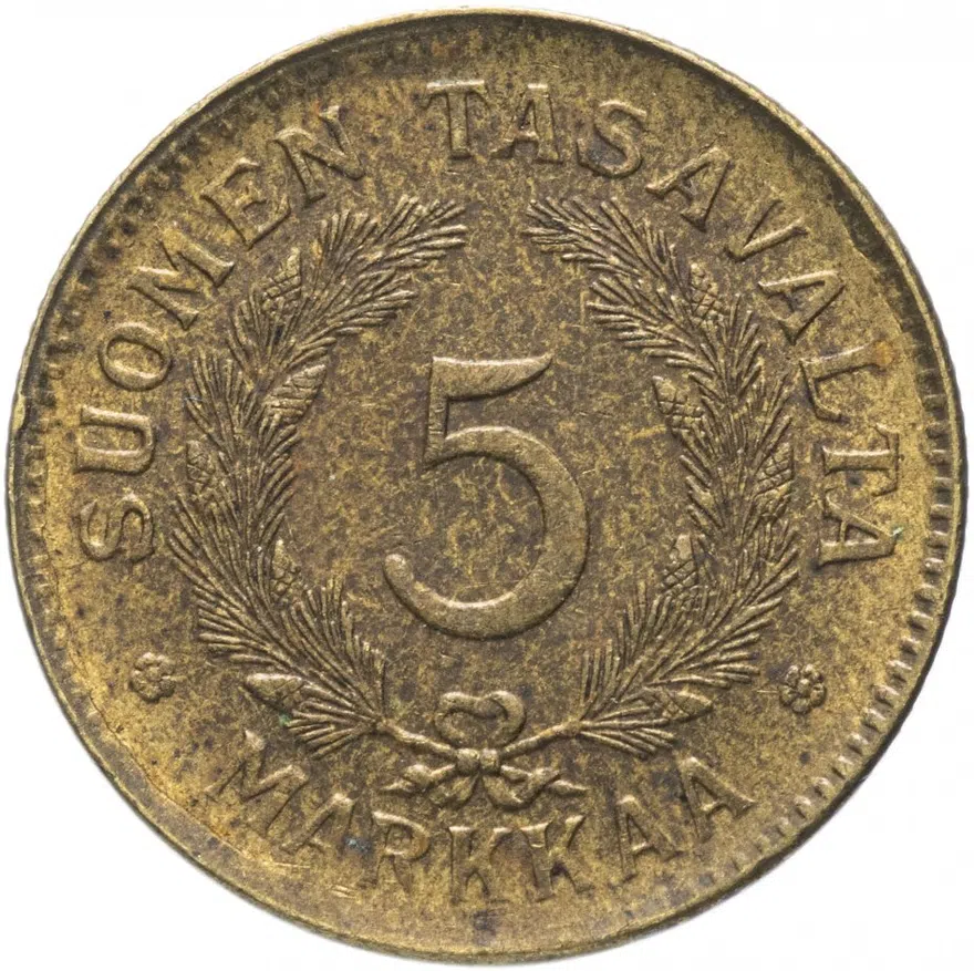 Финляндия 5 марок (markkaa) 1946-1951