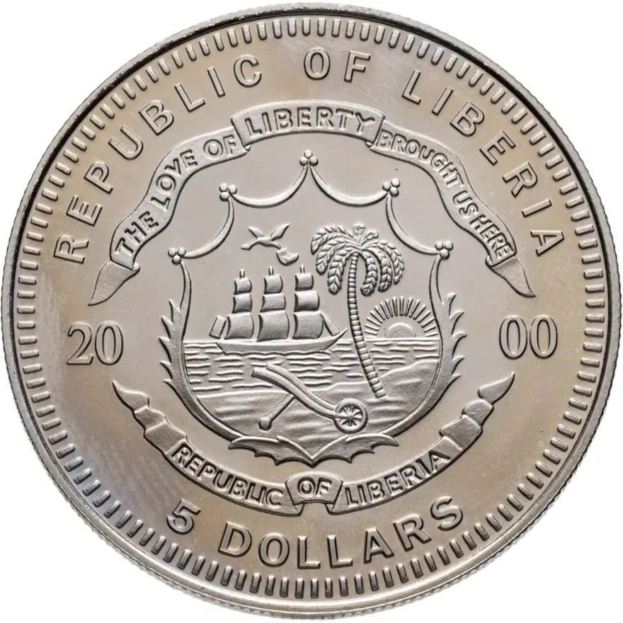 Либерия 5 долларов (dollars) 2000 "XXVII летние Олимпийские Игры, Сидней 2000", реверс
