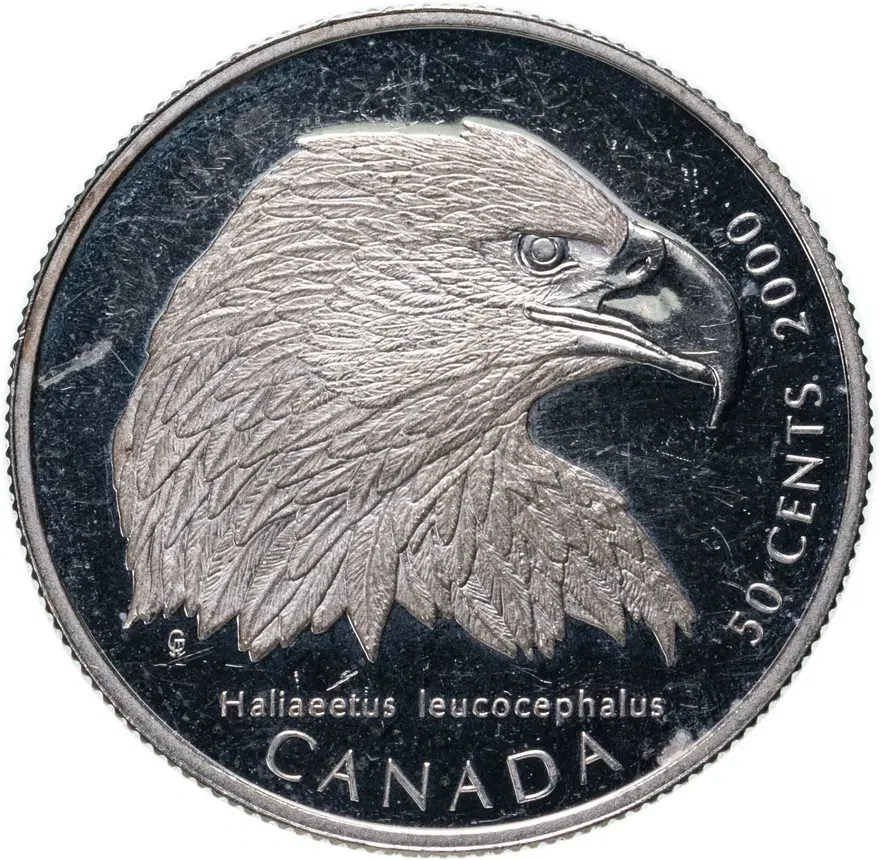 Канада 50 центов (cents) 2000  Хищные птицы Канады - Орлан-белохвост