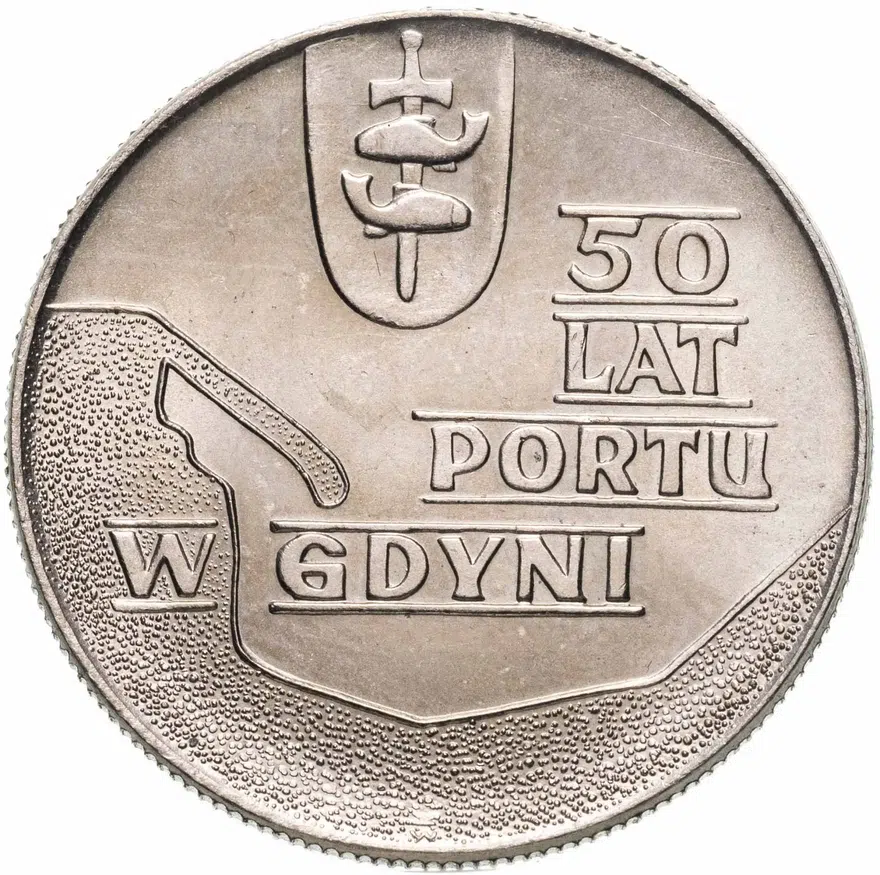 Польша 10 злотых (zlotych) 1972  50 лет порту в Гдыне