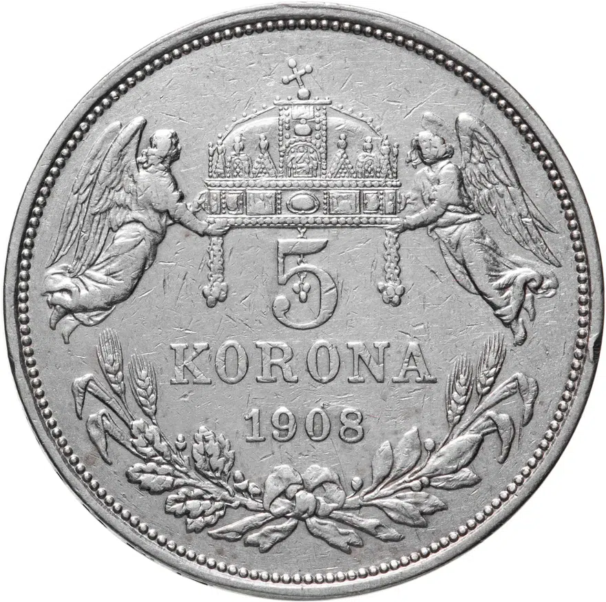 Венгрия 5 крон (corona) 1908, реверс