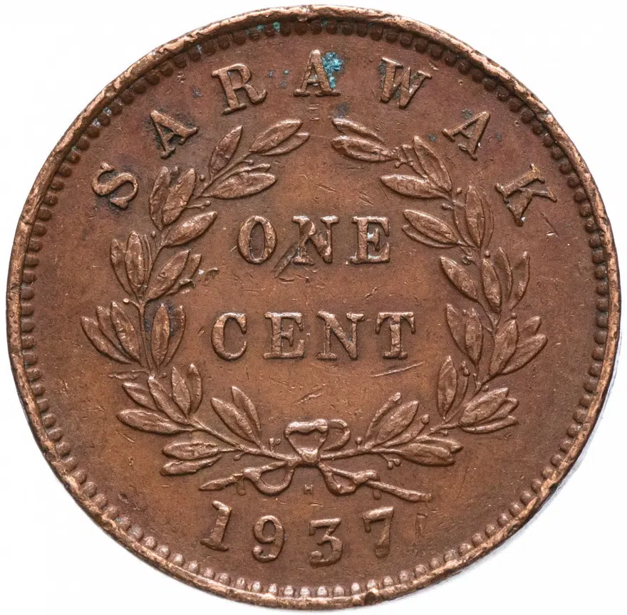 Саравак 1 цент (cent) 1937, реверс