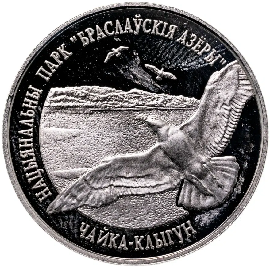 Беларусь 1 рубль 2003  Браславские озера - Чайка серебристая