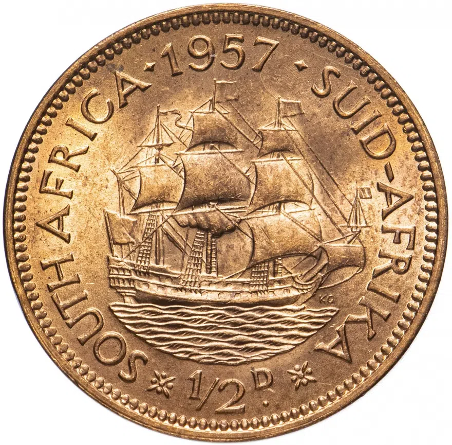ЮАР  1/2 пенни (penny) 1957
