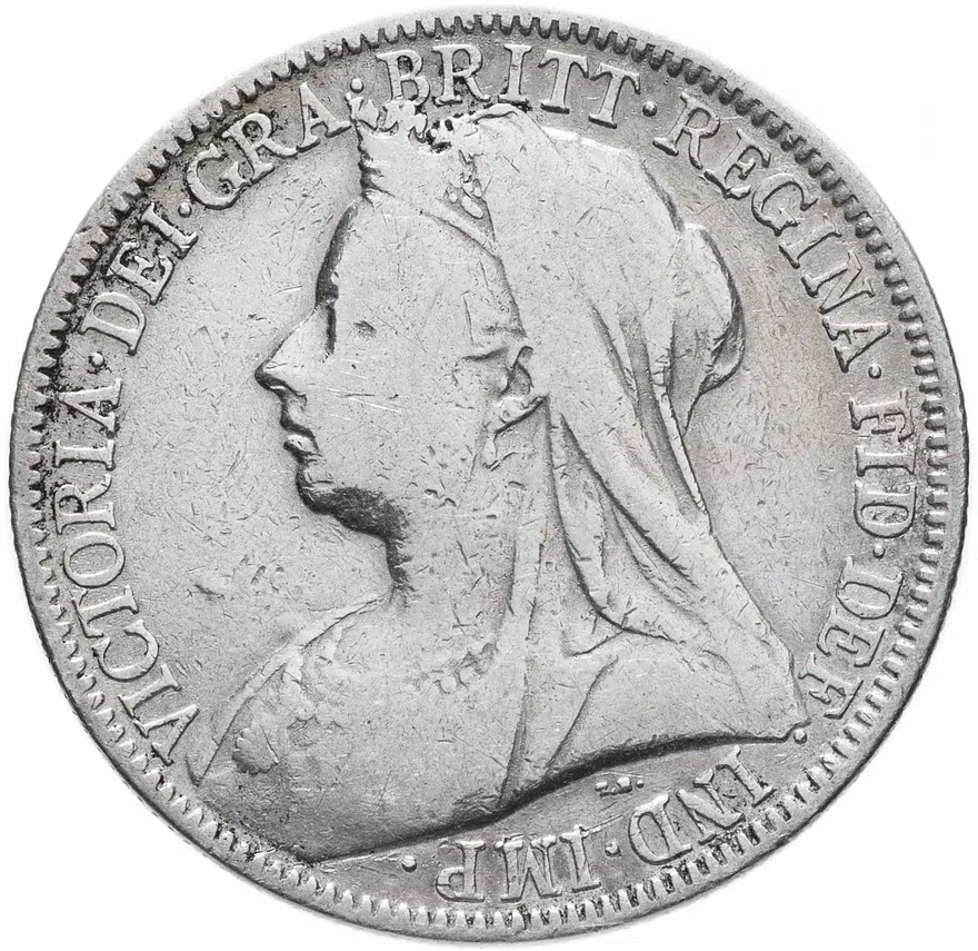 Великобритания 2 шиллинга (флорин, shillings) 1900, аверс