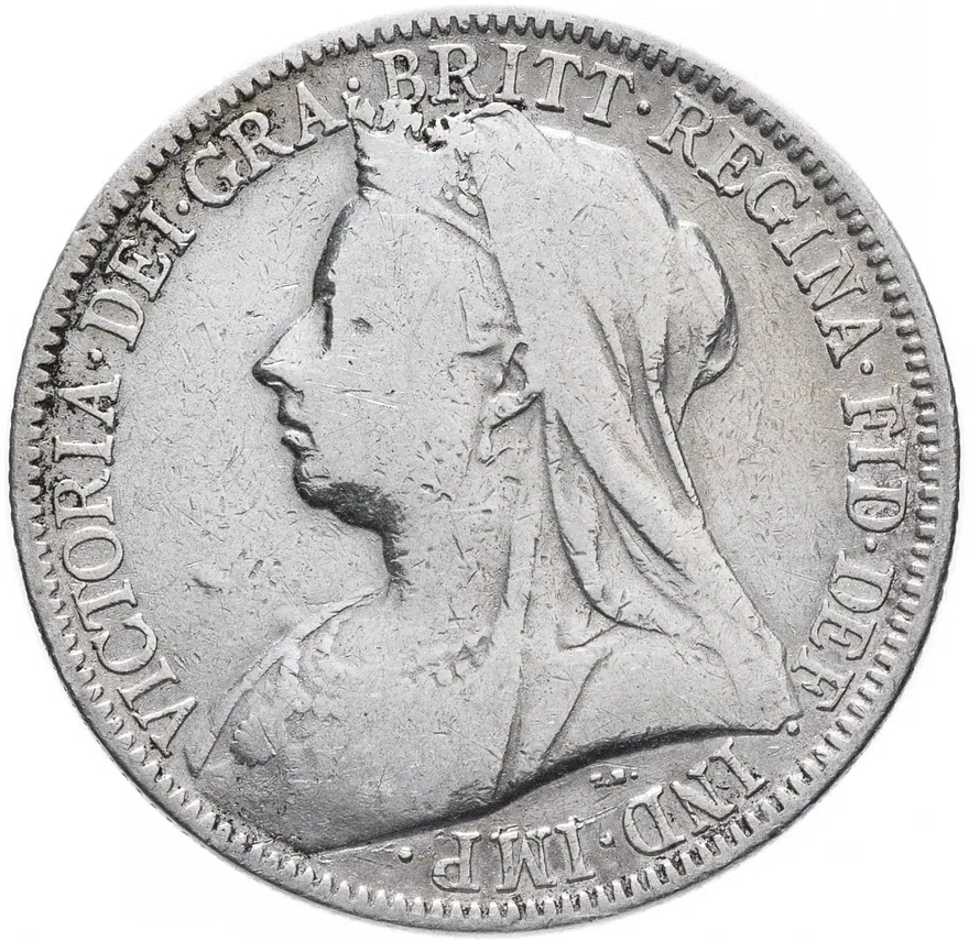 Великобритания 2 шиллинга (флорин, shillings) 1900, реверс
