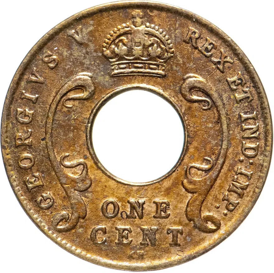 Британская Восточная Африка 1 цент (cent) 1924 "KN", реверс