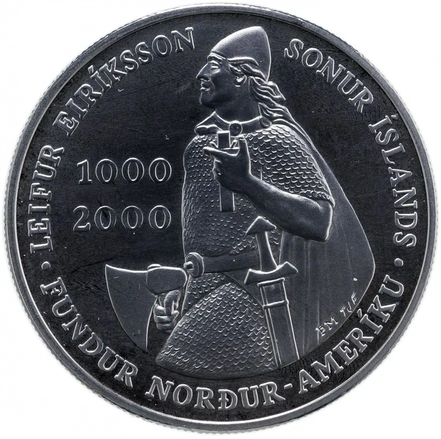 Исландия 1000 крон (kronur) 2000  1000 лет путешествию Лейфа Эрикссона